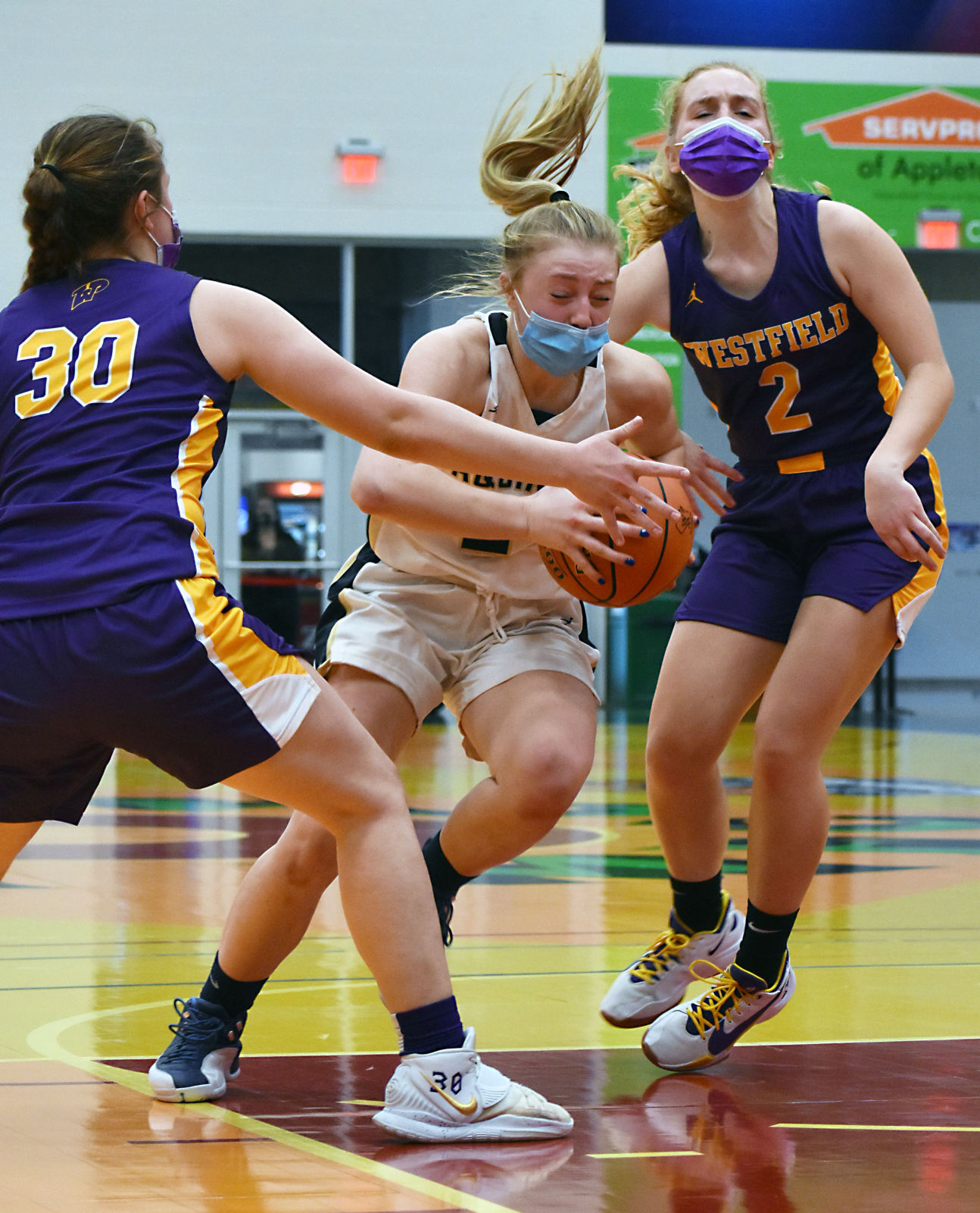 Macy Donarski drives to the basket